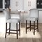 Costway Set of 2 Bar Stools 30" Upholstered Kitchen Breakfast Nailhead Bar Chairs Gray